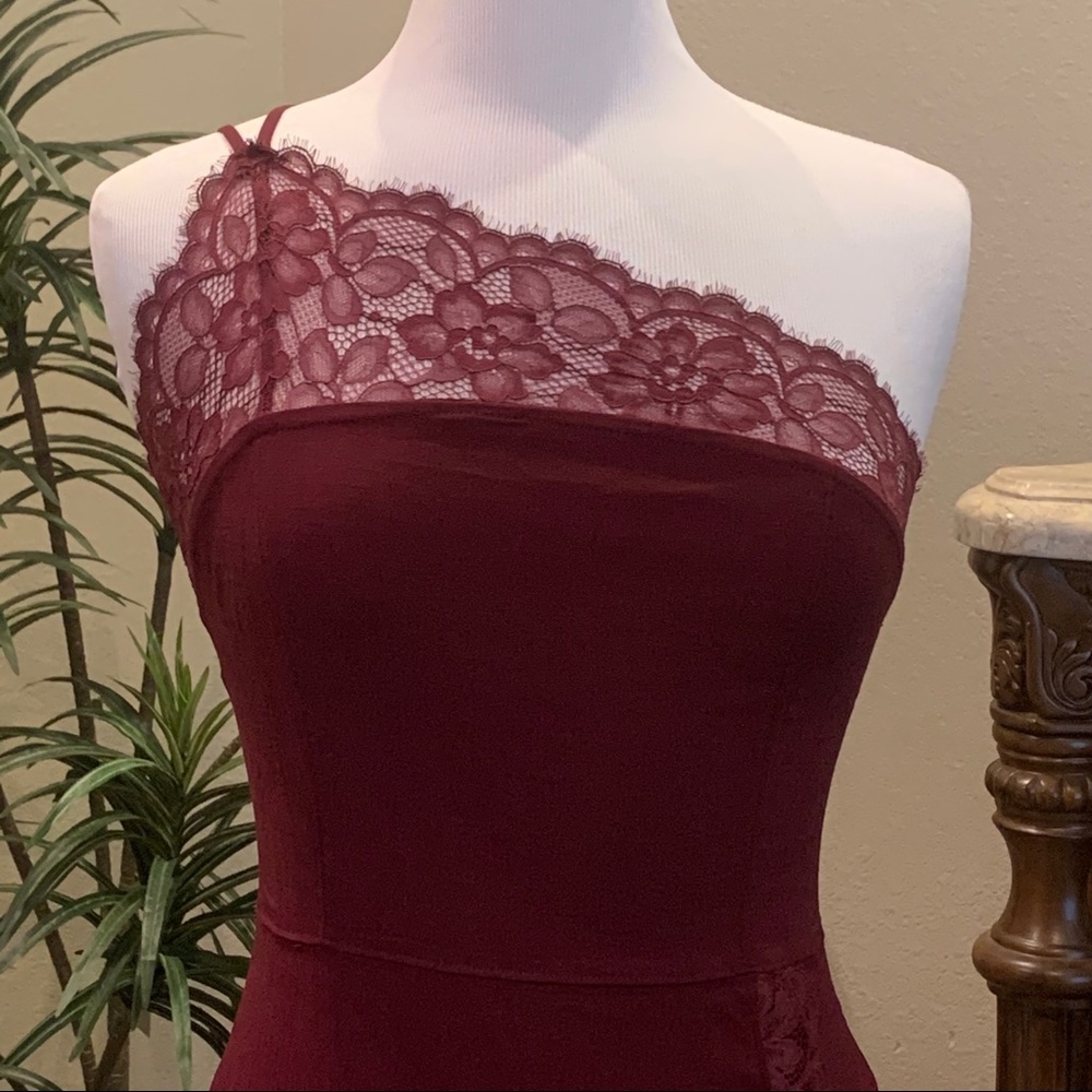 NWT Free People Premonitions Bodycon Dress XS Fitted Mini Tight X-Small Wine - Picture 6 of 14